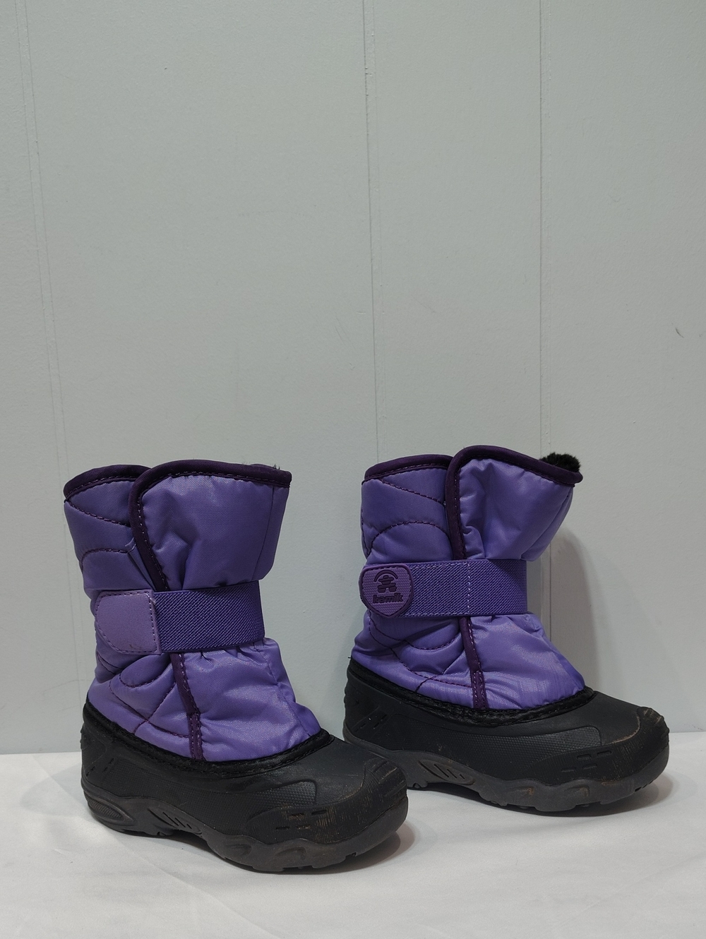 Kamik Snowbug 5 Purple Kids Snow Boots with Black Faux Fur Lining Size 10